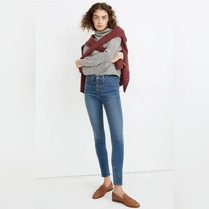 Madewell 10" High-Rise Skinny Jeans in Dewitt Wash: Button-Front Size 33 NWT!